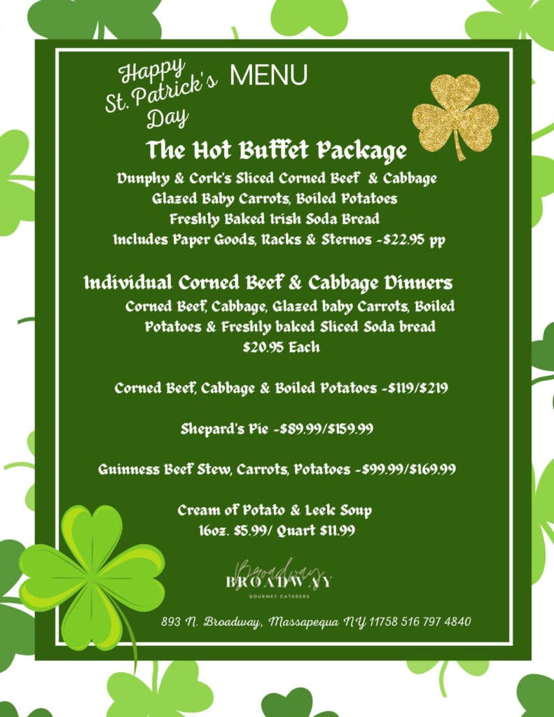 conor oneills st patricks day menu