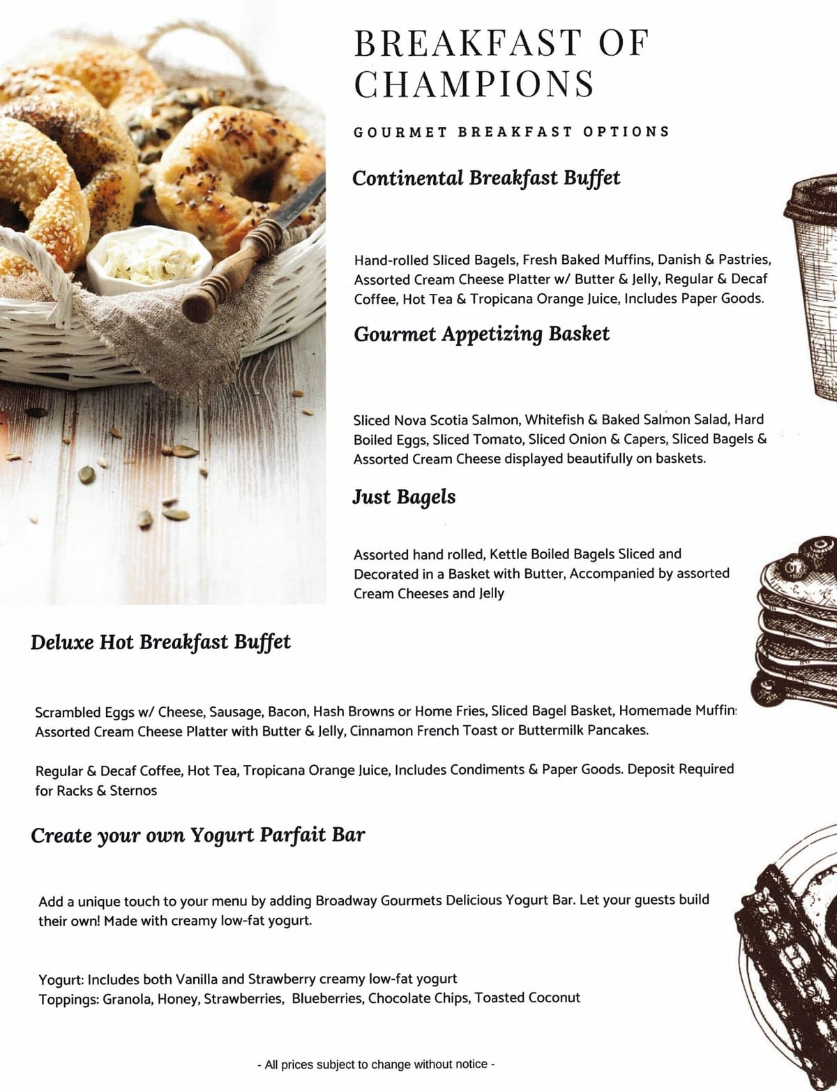 Catering Menu - Breakfast of Champions